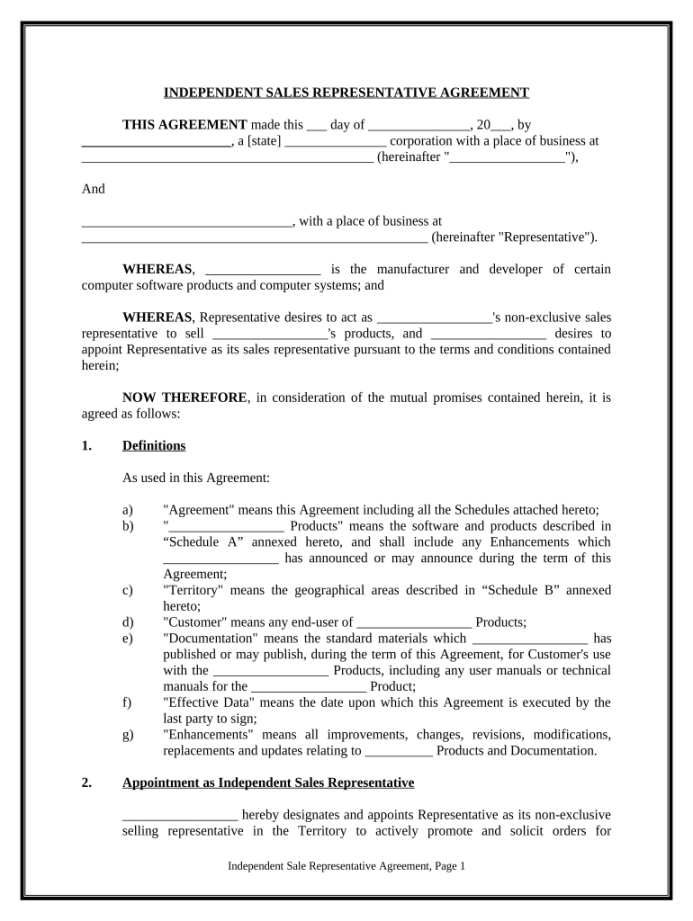 Simple sales representative agreement pdf: Fill out & sign online