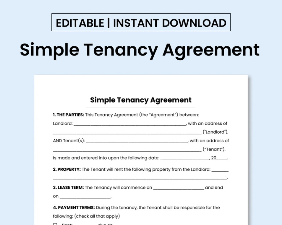 Simple Tenancy Agreement Template