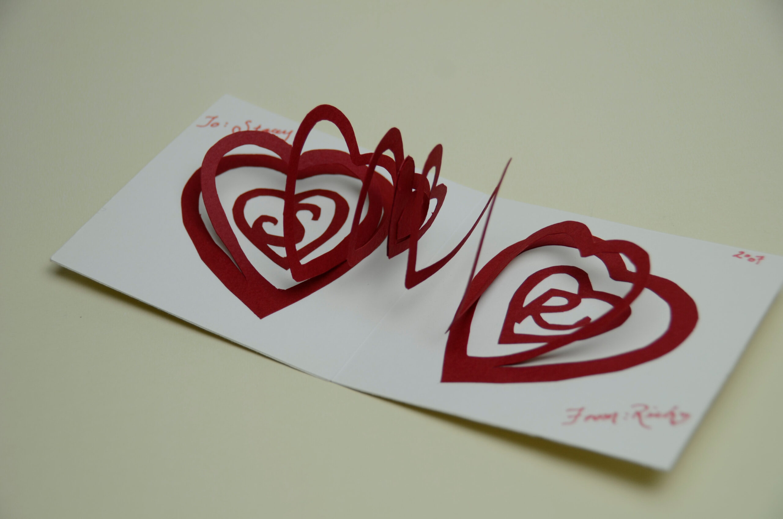 Spiral Heart Pop Up Card Template