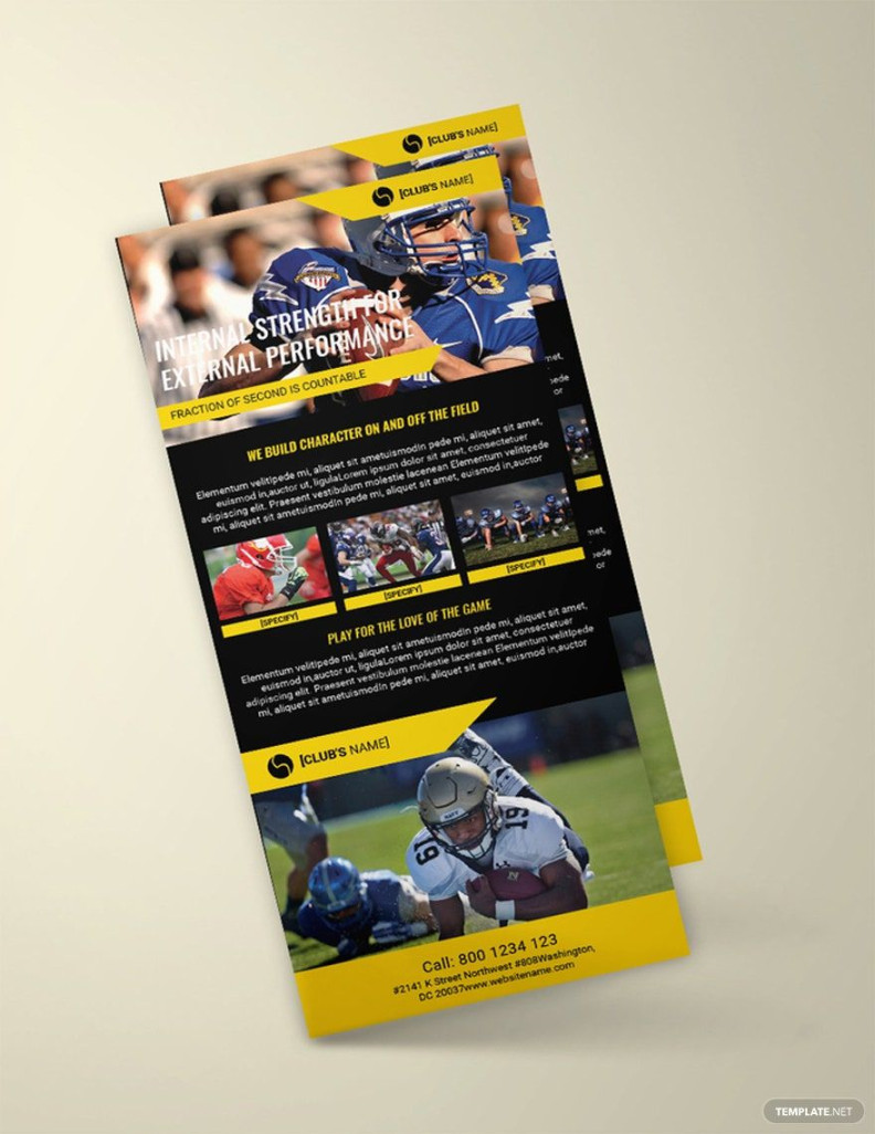 Sports Rack Card Template in Word, Pages, PSD, Publisher