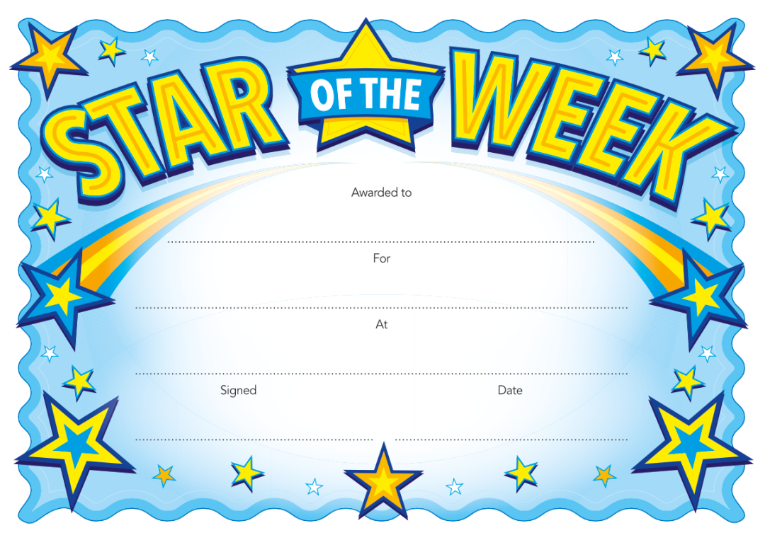 Star of the Week Certificate Free Download - Free For Schools