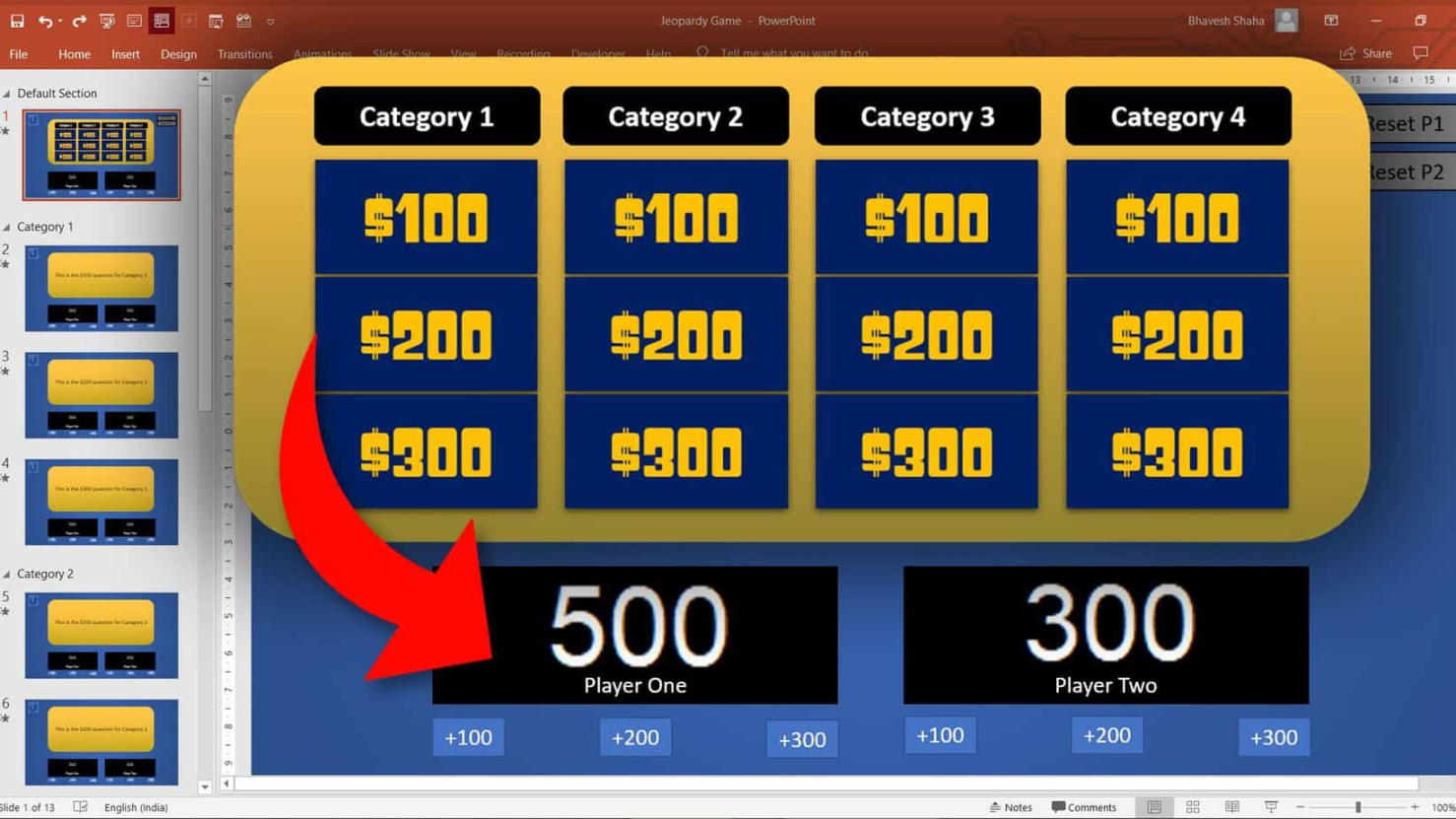 Steps to Make Jeopardy PowerPoint Game ScoreBoard!