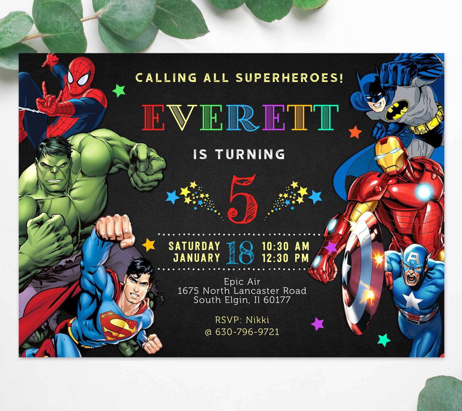 Superhero Birthday Party Invitation - Edit Yourself Online Now