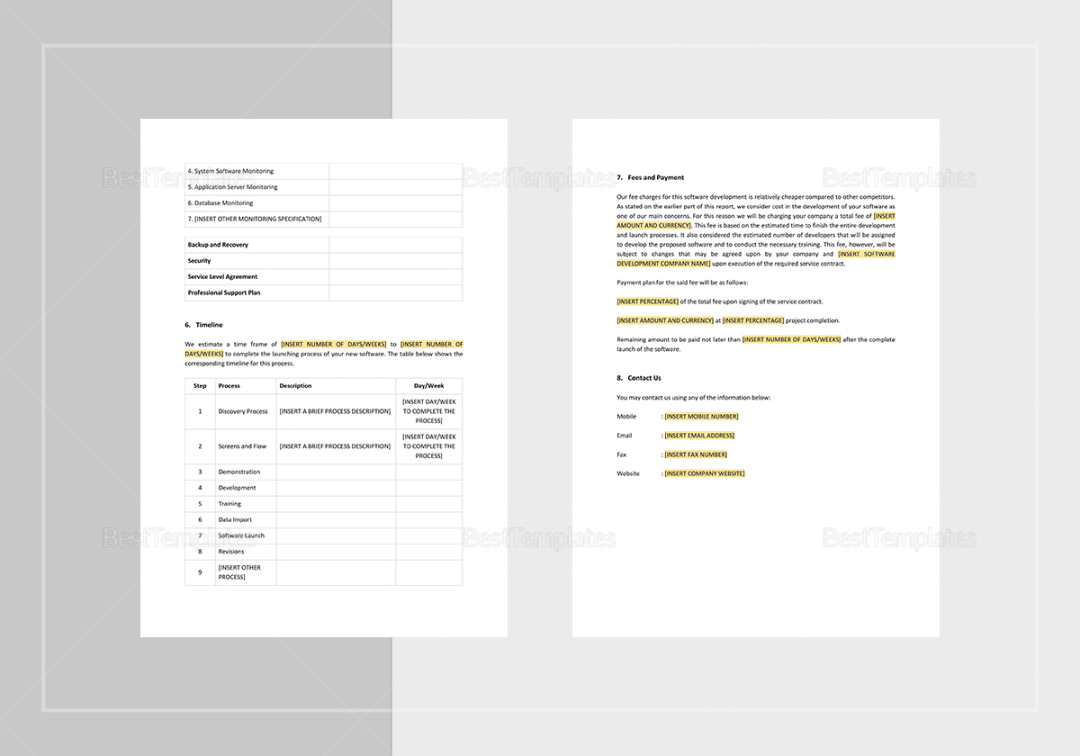 Technical Proposal for Software Development Template in Word