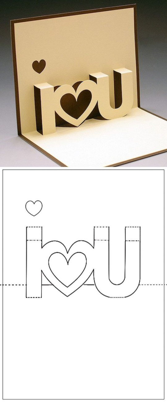 Template Carte A Decouper I Love You  Craft Ideas with I Love You