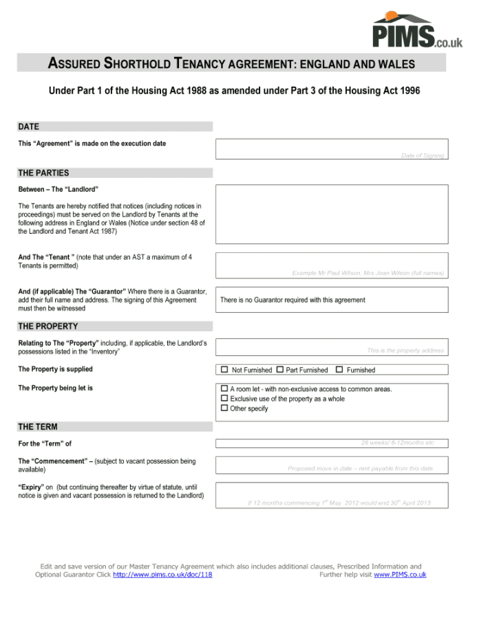 Tenancy Agreement Template - Fill Online, Printable, Fillable