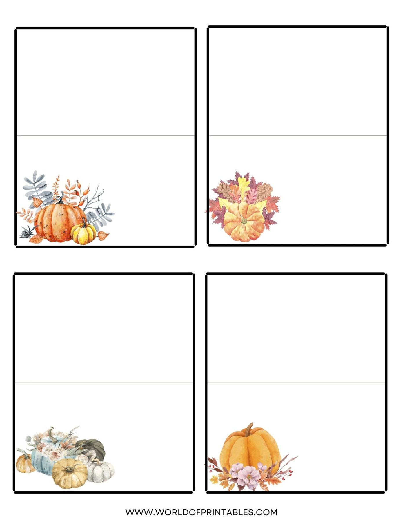 Thanksgiving Place Cards  Free Printables - Just Customize & Print!