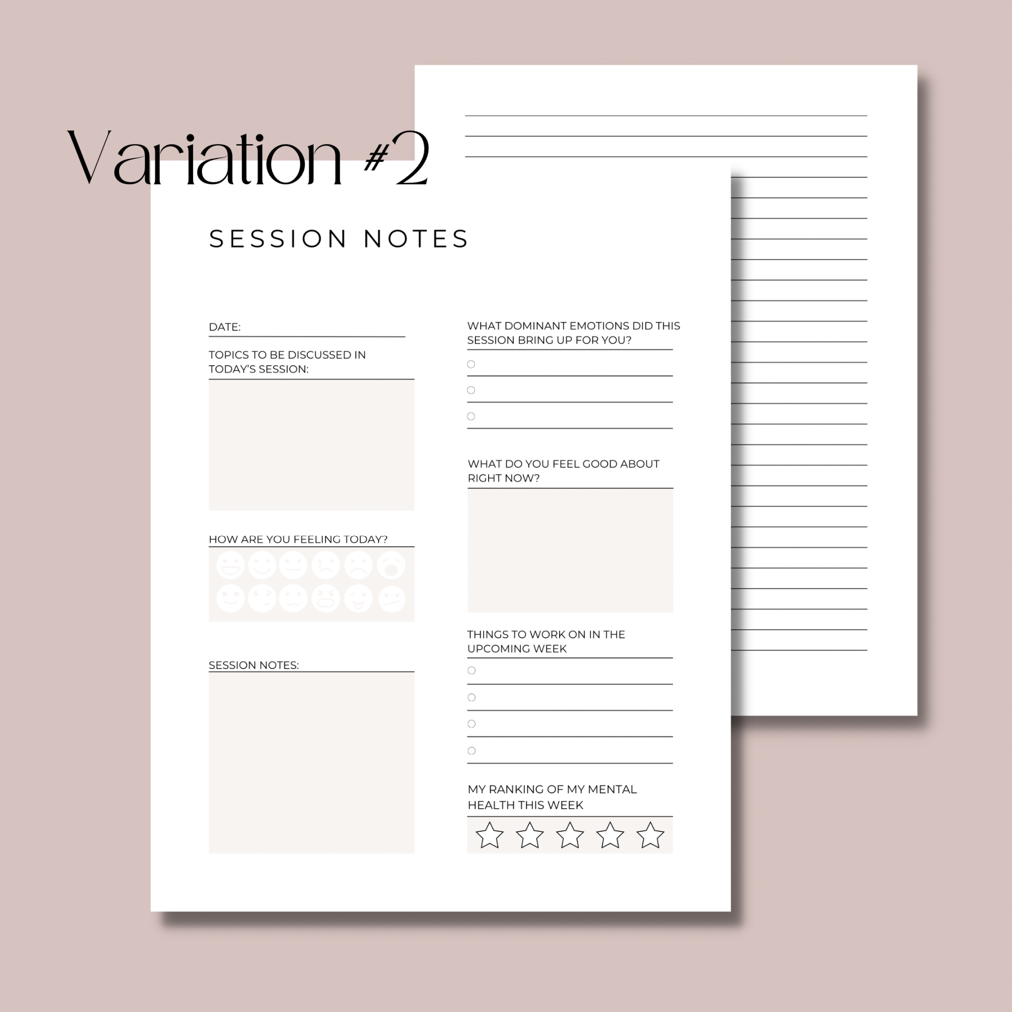 Therapy Session Notes Template  Printable  Therapy Session Log