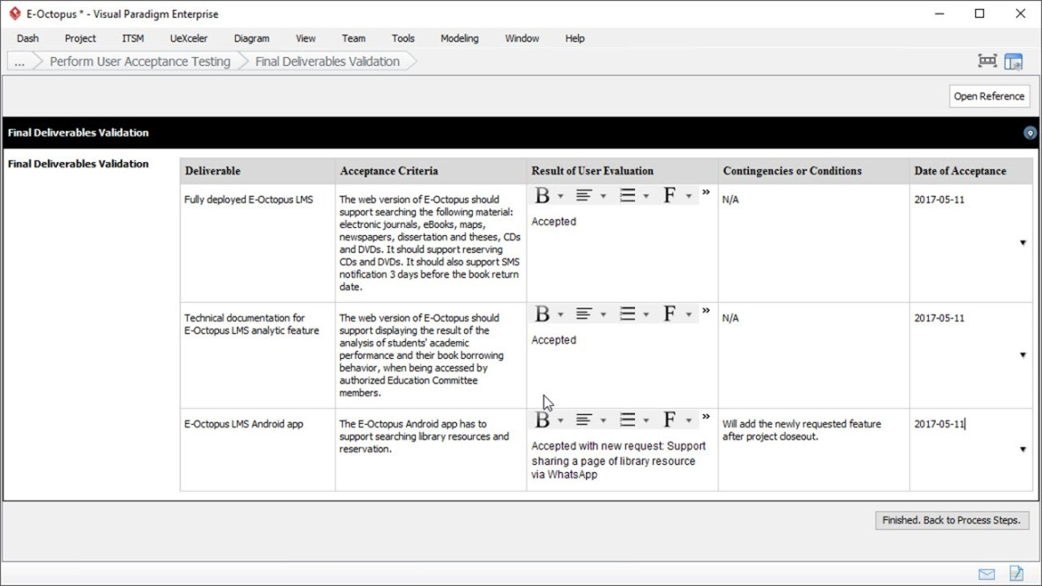 User Acceptance Report Template - Project Management