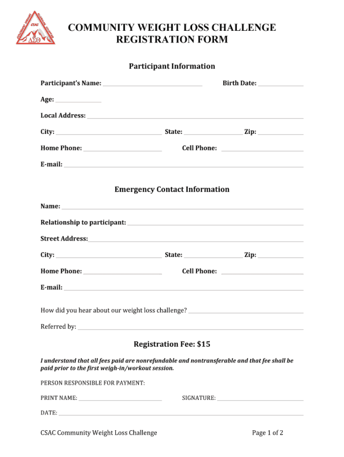 Weight loss form: Fill out & sign online  DocHub